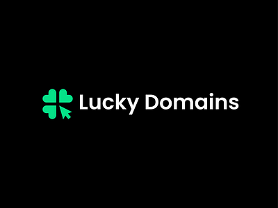 lucky domains branding clover domain flower internet logo luck lucky plant website