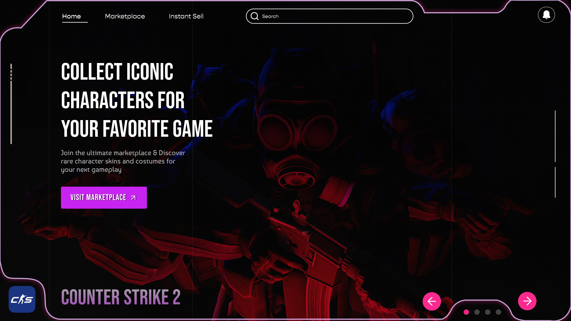 Game items trading hero section 2024 branding design game gaming landingpage marketplace trading trend ui uiux ux