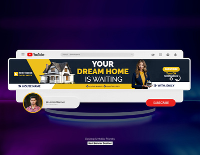 Real Estate YouTube banner design channel art channel banner real state youtube youtube banner youtube cover