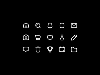 Icons black and white branding ecommerce figma icon design iconography icons illustration line icons ui ui design vector