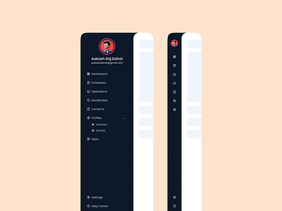 Sidebar Menu Design branding dark dark theme design dribbble flat design karkhana logo markerspace menu menu design minimal nepal saas school sidebar sidebardesign ui