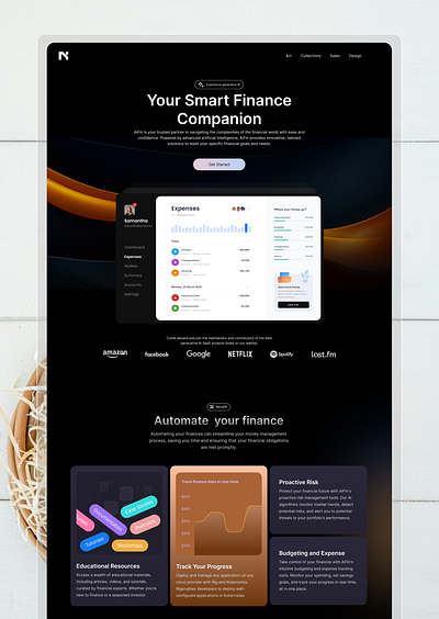 AI Fintech website block chain design illustration product design saas ui uiux ux