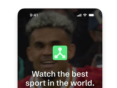 Intro screen ⚽️💚 app appdesign branding darkmode design figma futbol green haaland illustration ios liverpool logo luisdiaz messi ronaldo soccer tv ui ux
