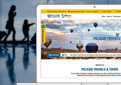 Pelican Travels and Tours 3d animation branding graphic design logo motion graphics ui webdesign webdevelopment