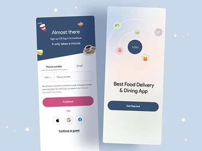 Food Delivery & Dining App Design app lsignup best app 2024 clean app design creative app design delivery app dining app food app food app design food app signup food delivery app hybrid app design login minimal app design modern food app design onboarding restaurant app rider app ui design ui designer uiroll