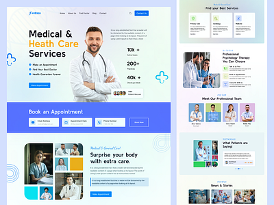 Wellness Healthcare Landing Page Design biotech consultation doctor health health lifestyle homepage hospital landing page med tech medical medical care online meditation patient selfcare shopify website ui ux web design website wellness