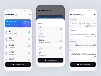 Quran Quiz Mobile App ai app arabic black blue book calligraphy exam generate hafiz holy quiz quran white