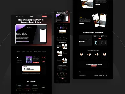 Sleek & Modern Dark Mode Landing Page adobe xd aesthetic ui dark aesthetics dark mode ui dark mode ui designs darkmodedesign darktheme darkui design figma landing page ui landingpagedesign minimaldesign ui ui design uiux uiuxdesign web ui