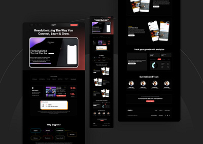 Sleek & Modern Dark Mode Landing Page adobe xd aesthetic ui dark aesthetics dark mode ui dark mode ui designs darkmodedesign darktheme darkui design figma landing page ui landingpagedesign minimaldesign ui ui design uiux uiuxdesign web ui