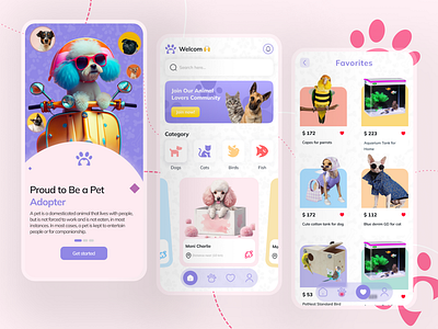 Pet mobile app | Pet adoption concept concept design figma pet pet adoption pet app concept pet care pet shop ui uiux ux