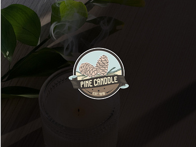 Pine Candle logo is a home furnishing company vintage logo. vector