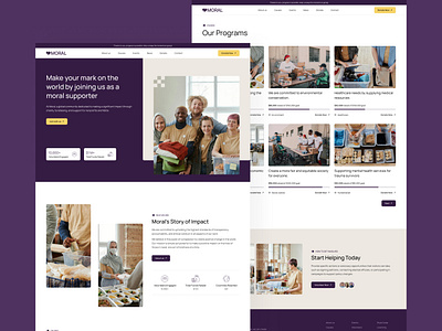 Moral - Charity Website Template builtwithtemplate charity charity hero charity landing charity landing page charity website community donation events feed fundraisers interface madeinwebflow madewithwebflow nonprofut other people religion volunteering webflow