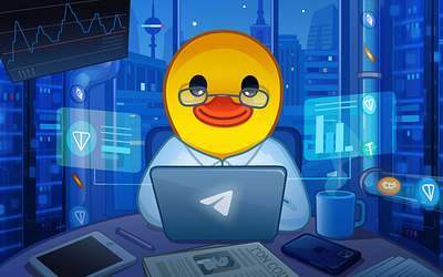 Illustration for the TON's bank card adobe animal animated animation duck emoji illustration stickers telegram ton