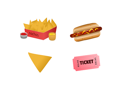 Cinema Snacks branding cinema education illustration educational art figma hot dog icons illustration logo marketing movie nachos ticket ui