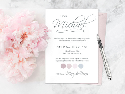 Wedding Invitation branding calligraphy graphic design polygraphy printing wedding identity