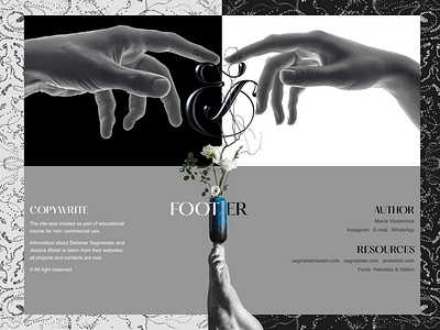 Sagmeister & Walsh | Footer artisticwebdesign designstudio digital portfolio footer footerdesign interactivefooter minimalist minimalistdesign portfolio portfoliowebsite responsivewebdesign typography ui uxui visual design visual storytelling web design webdesign