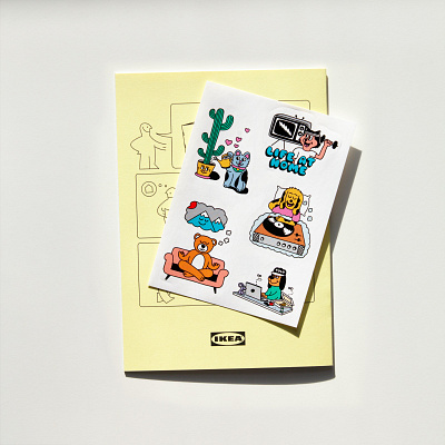 Ikea Sticker Sheet branding cartoon character design character illustration design digital illustration home ikea illustration logo sticker sticker sheet stickers