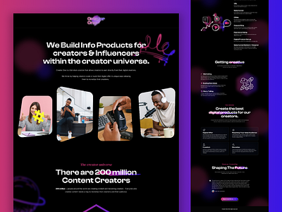 Social Media Creator & Influencers Landing Page branding creators graphic design grow influencers instagram landingpage social media tiktok ui youtube