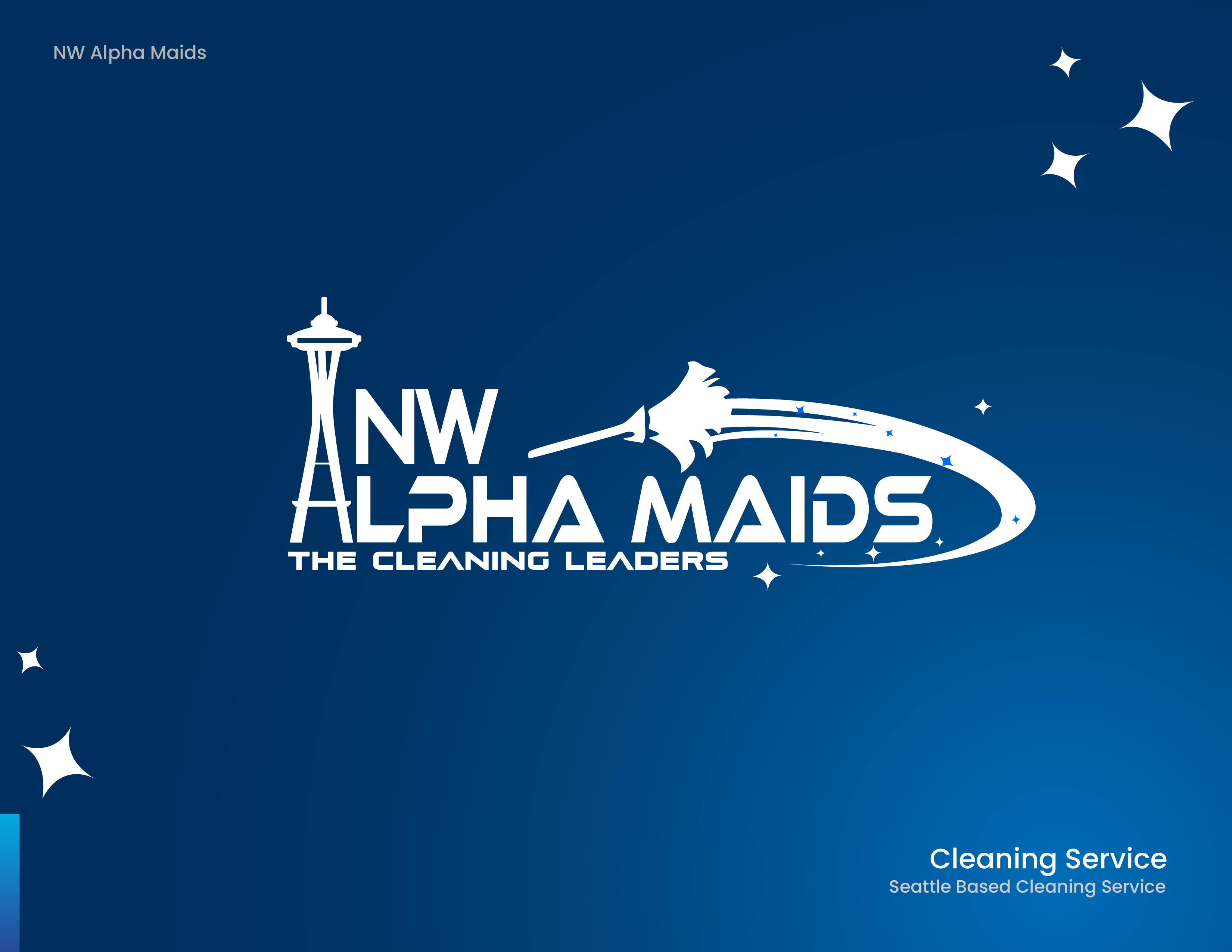 NW Alpha Maids | Seattle's Cleaning Service Logo Design cleaning business cleaning leaders cleaning logo cleaning services logos designofly logo design nw alpha maids nw cleaning seattle seattle cleaning seattle cleaning service seattle logo service space needle logo