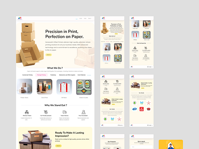 Printers and product boxes figma figma template landing page offset printers packers printers printing press product boxes template webpage website