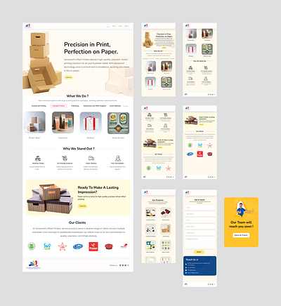 Printers and product boxes figma figma template landing page offset printers packers printers printing press product boxes template webpage website