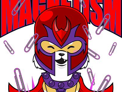 Master of MAGNETISM anime cartoon comic cute dog inu magnet magneto movie puppy shiba super hero x men97