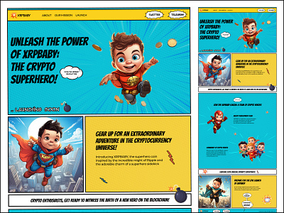 Meme Coin Website / Comic Style coin comic crypto meme token web design website