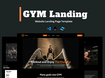 GYM Website Template astro website templaate branding figma gym html website template landing page landing website logo mochup react template ui website development website template workout website