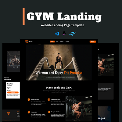 GYM Website Template astro website templaate branding figma gym html website template landing page landing website logo mochup react template ui website development website template workout website