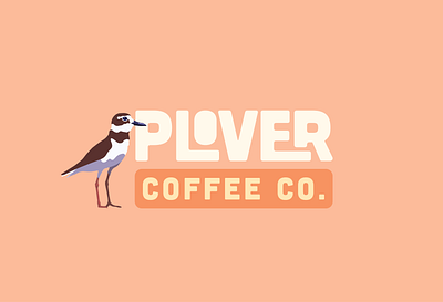 Plover Concept Branding artsy branding clever coffee coffee shop colorful design feminine fresh funky illustration modern orange