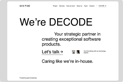 Decode - Agency Digital Studio agency branding landing page ui web design