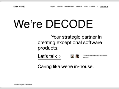 Decode - Agency Digital Studio agency branding landing page ui web design