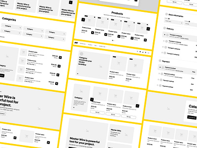 Eshop wireframe figma kit app design eshop figma figma wireframe figmakit flow interface kit layout light navigation prototype shop ui ux visual web wireframe yellow