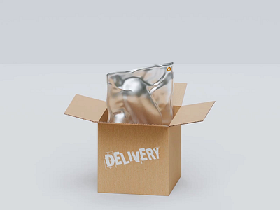 Delivery box 3d animation blender box close delivery open paper pil