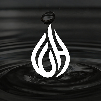 Letter WH Water Drop Logo h logo w logo water waterlogo whlogo