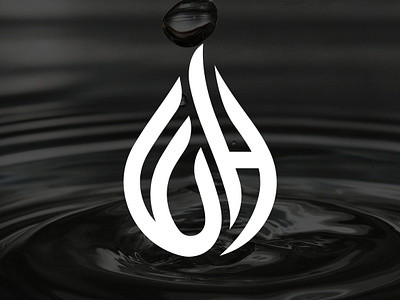 Letter WH Water Drop Logo h logo w logo water waterlogo whlogo