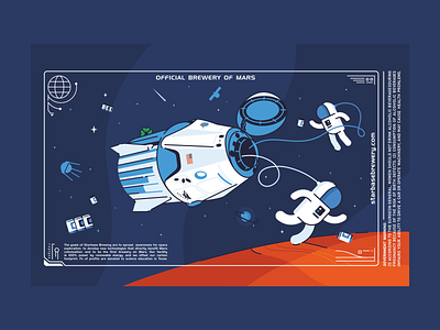 Polaris label astronaut beer beer label branding browing craft design dragon 2 graphic design icon icon set illustration ipa logo mars planet space x spaceship stars vector