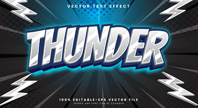 Thunder 3d editable text style Template gaming