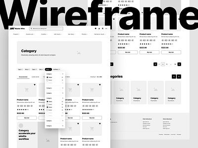 eCommerce Category Wireframe category creative dropdown e commerce ecommerce figma filtration flat home interface landing light page product prototype tag visual webdesign website design wireframe