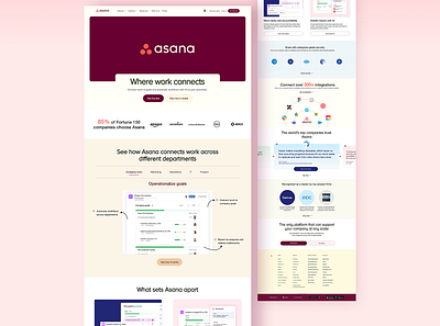 Asana - Homepage design homepage landing page ui ui design web design