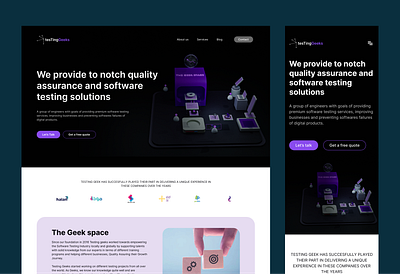 Software testing Display Landing Page animation design graphic design illustration landing page uiux web design