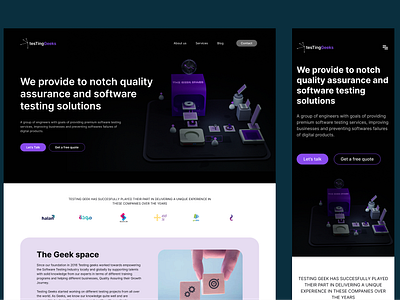 Software testing Display Landing Page animation design graphic design illustration landing page uiux web design