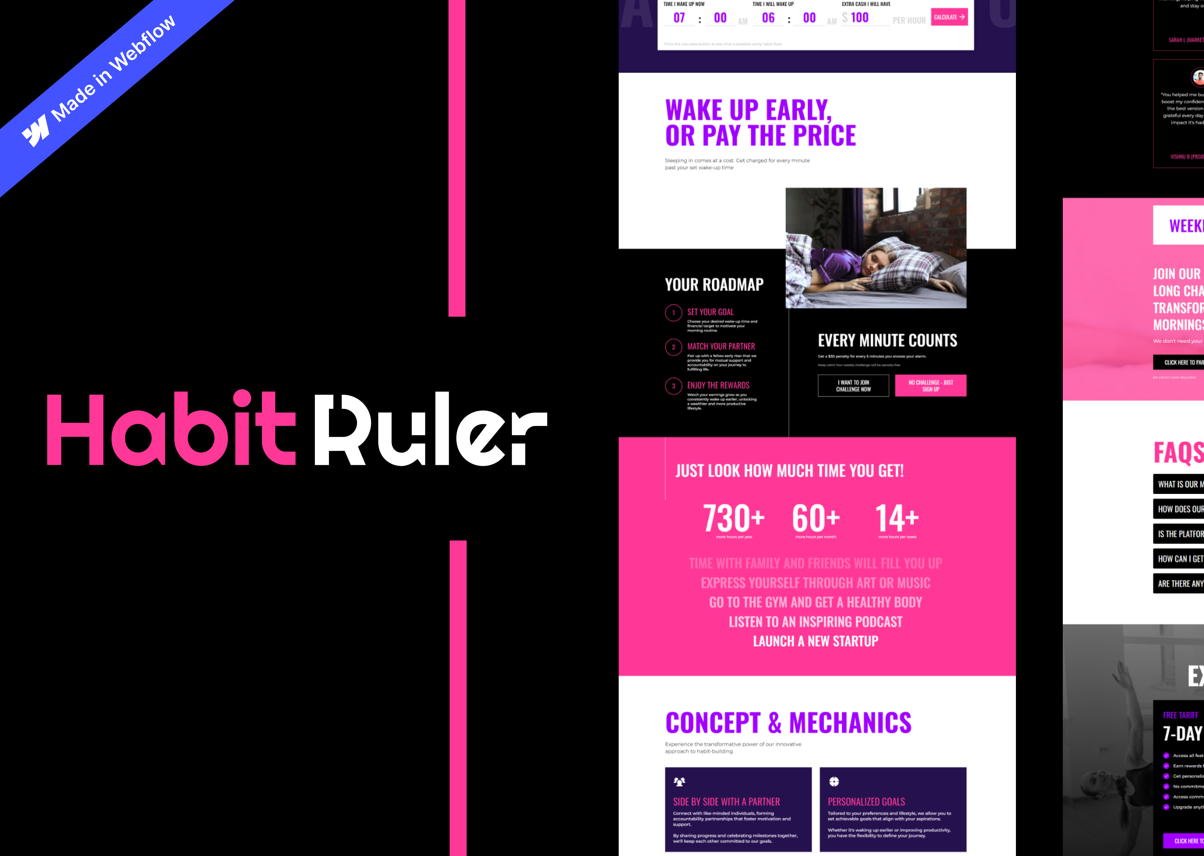 WebFlow Website | Self Development animation branding good habits graphic design lifestyle logo planning reward self development ui ux web design webflow website
