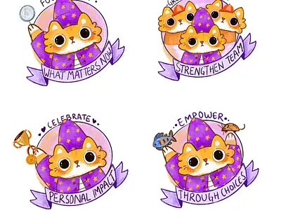 Stickers! 🐱 art cat graphic design logo designs procreate purple stickers