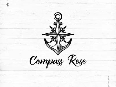 Compass Rose anchor brand branding compass icon identity logo logomark logotype rose sea shape vintage