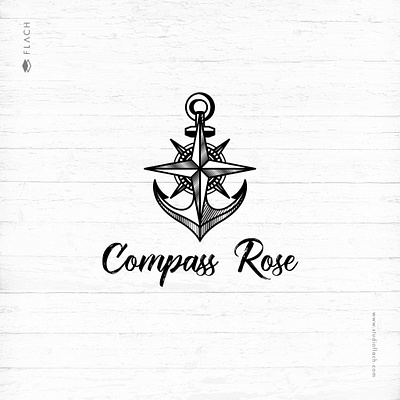 Compass Rose anchor brand branding compass icon identity logo logomark logotype rose sea shape vintage