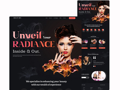 Beauty Salon Website Design animation branding graphic design motion graphics self care essentials. ui