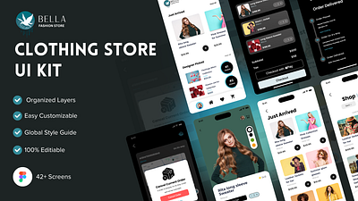 Clothing Store UI Kit clothing store eccommerce ecommerce figma figma ui kit landing template ui ui kit ui kit components ux