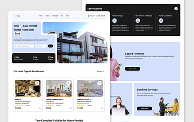 Rentbro - Landing page for room renting platform clean design landing page modern rental room platform rentbro ui webdesign