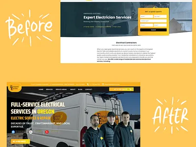 Energized Electric's Before & After branding design graphic design illustration logo ui ui design uiux web design webdesign website design website development websitedesign wordpress wordpress design wordpress website
